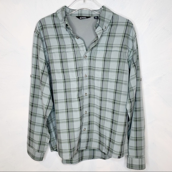 EMS Eastern Mountain Sport  Long Sleeve Vented Button Down Shirt  MEDIUM - Picture 2 of 7